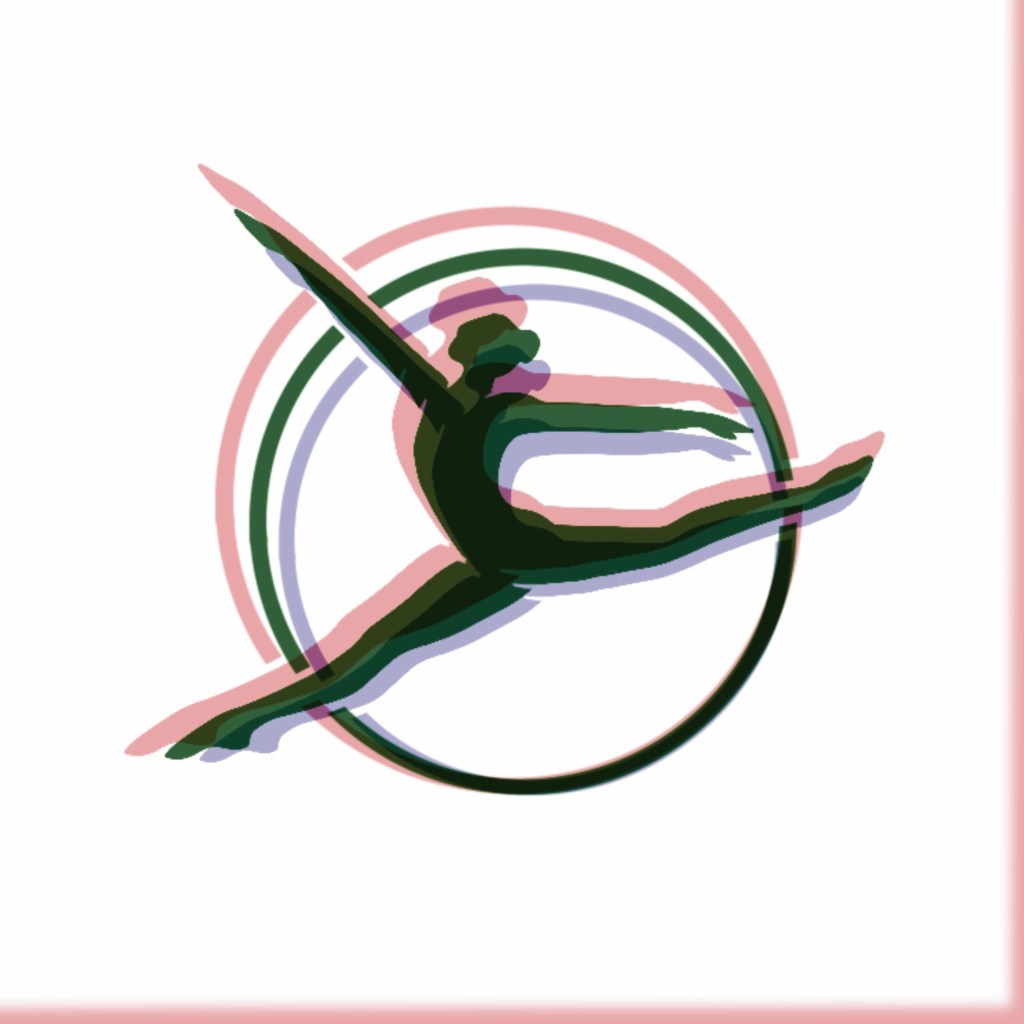 Abstract curved line suggesting motion and balance, hinting at the Flip Motion logo design process, showing gymnast in a circle.